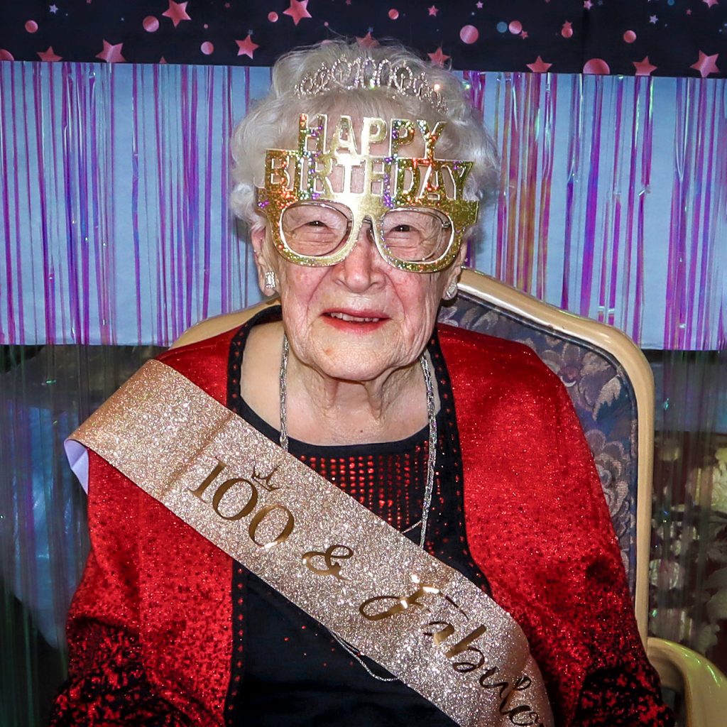 Ruth Blizzard celebrates 100th birthday at Maranatha Village.